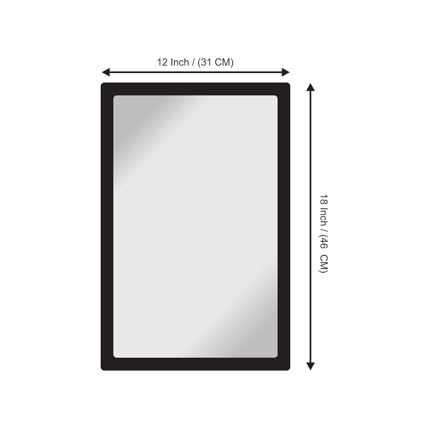 Wooden Framed Wall Mirror for Bathroom, Bedroom, Living Room & Wash Basin – Vertical & Horizontal Mount, Lightweight & Stylish