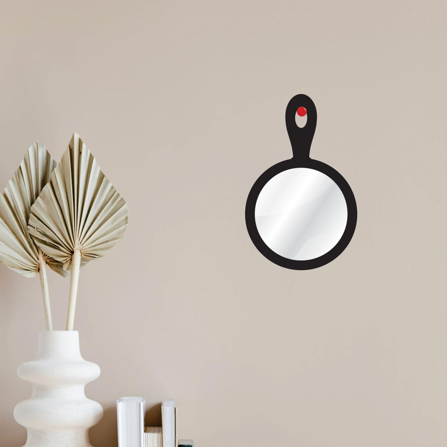 7.5x11 inch Round Handheld Mirror with Wooden Handle for Makeup, Shaving, Salon, Travel & Indoor Use – Lightweight HD Glass – Unisex Mirror