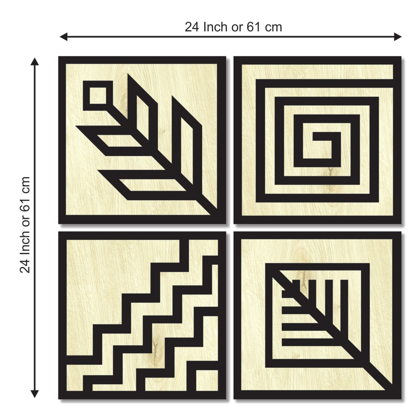 11 x 11 inch Bird-Themed Wooden Wall Decor Art | Self-Adhesive Dual-Tone MDF Wall Hanging for Living Room, Bedroom, Office