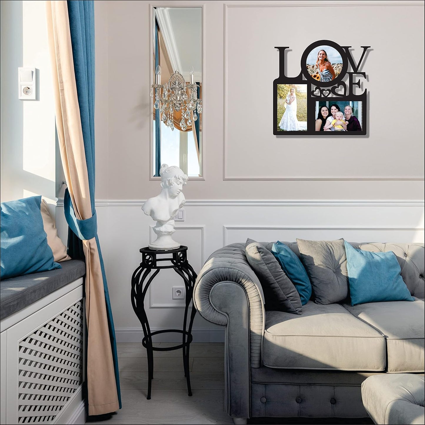Love collage One Piece Jointless Wooden Multi Picture Collage Photo Frame – Love Collage Tabletop Decor for Living Room, Bedroom, Gift Key Product Details
