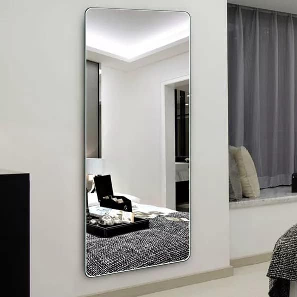 Elegant frameless full-length mirror with 5mm HD glass and beveled edges, adding depth and clarity to any room with a sleek, modern touch