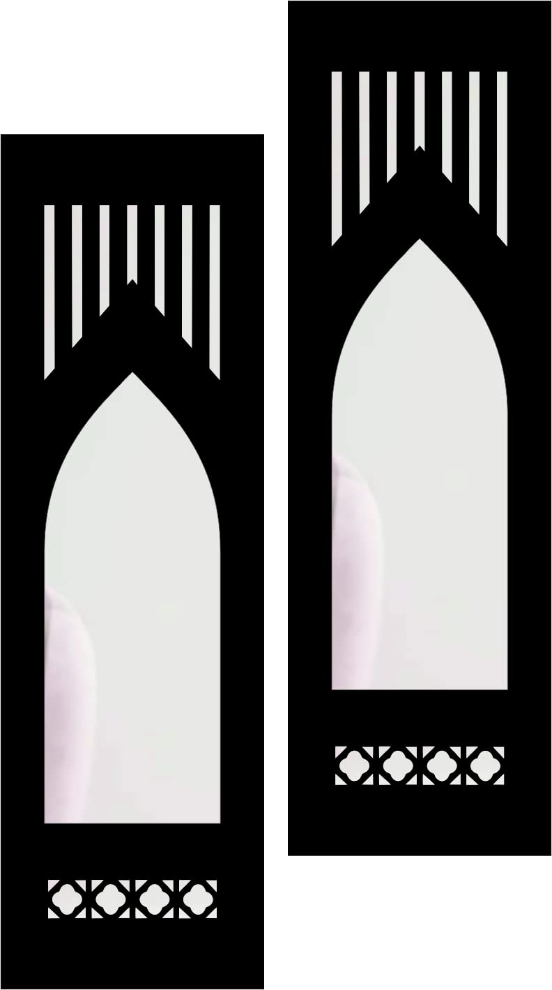 4X13 Set of 2 Handcrafted Wooden Wall Mirror Panels – Jharokha Style Decorative Wall Accents for Living Room, Bedroom, Lobby, or Entryway Wall Décor