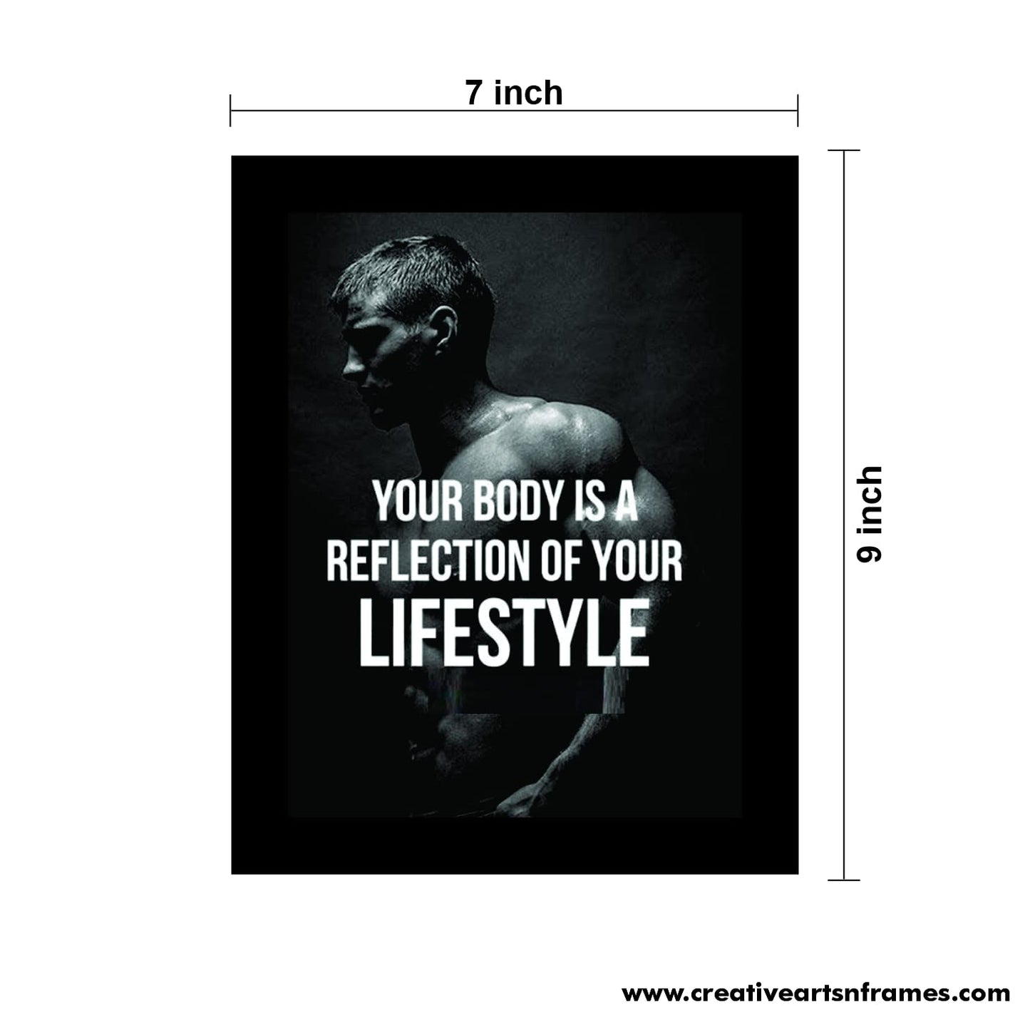 Set of 12 Avant Garde Framed Motivational Gym Posters | 7 x 9 inch Each | Wall Mount Rectangular Wall Art for Home or Office