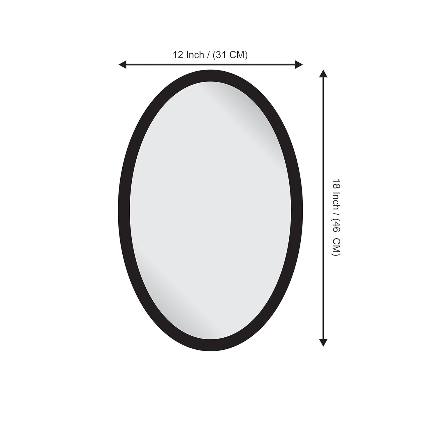 Wooden Oval Framed Wall Mirror for Bathroom, Bedroom, Living Room & Wash Basin – Vertical & Horizontal Mount, Lightweight & Stylish