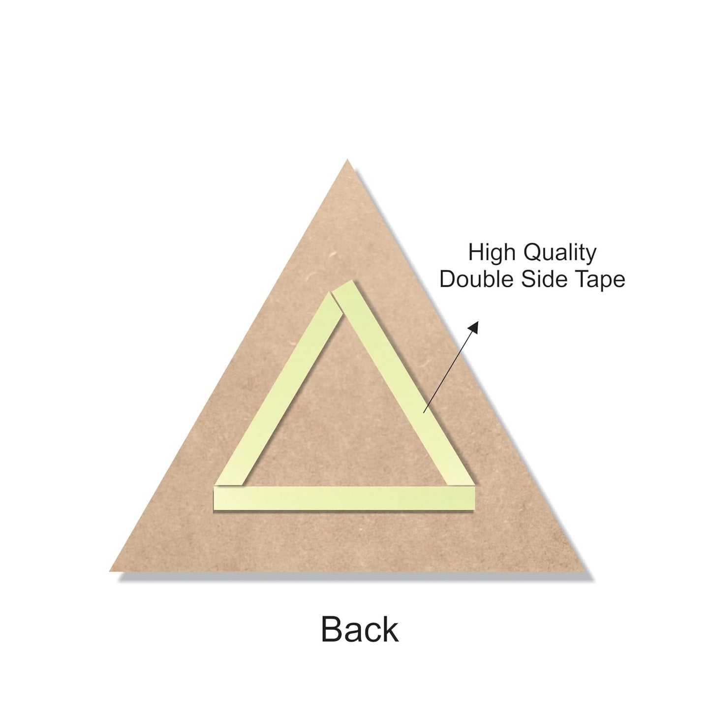 Triangular Wooden Wall Mirror Set of 4 – Self-Adhesive Decorative Mirrors for Living Room, Bedroom, Home Office, Lobby – 10x10 Inch Each