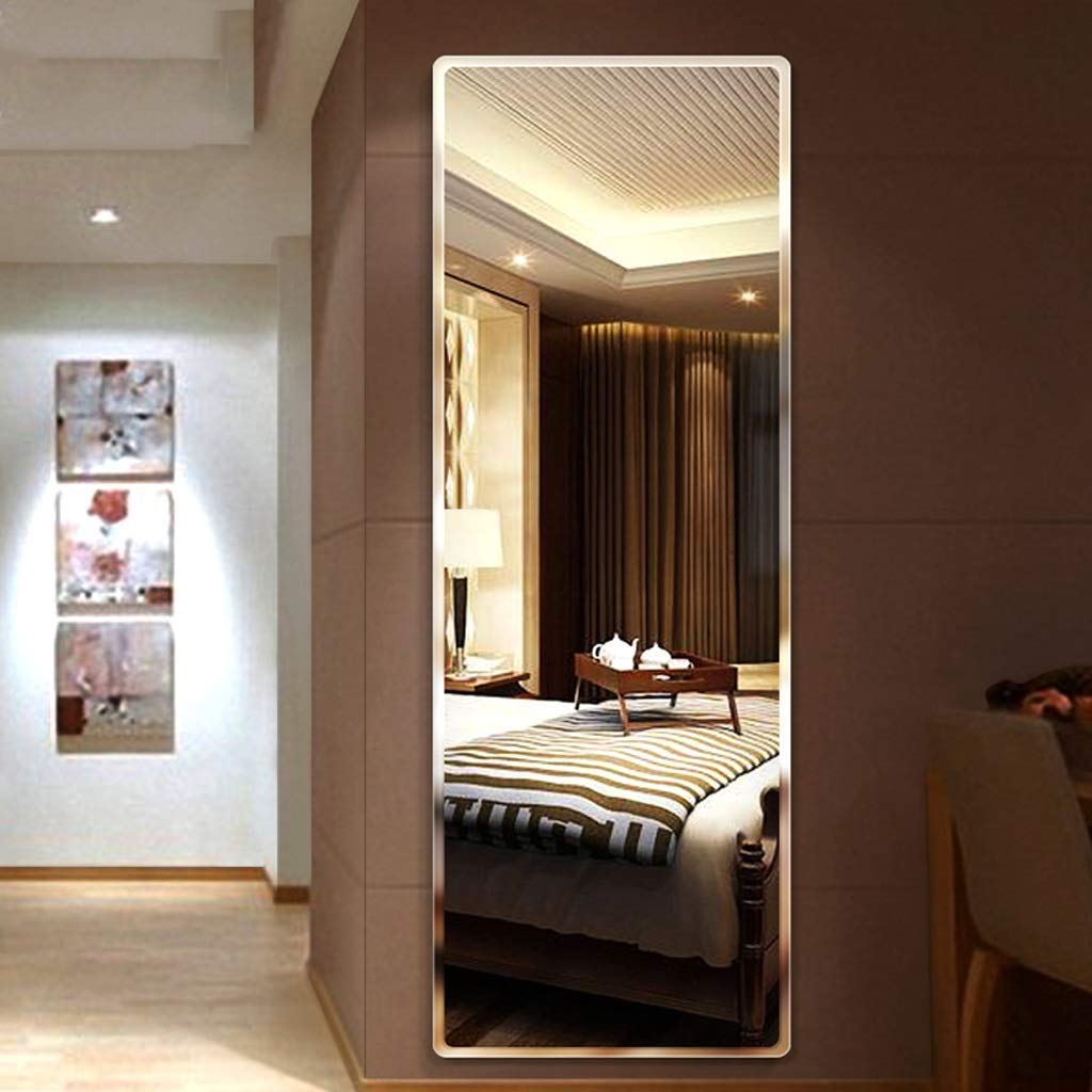 Elegant frameless full-length mirror with 5mm HD glass and beveled edges, adding depth and clarity to any room with a sleek, modern touch