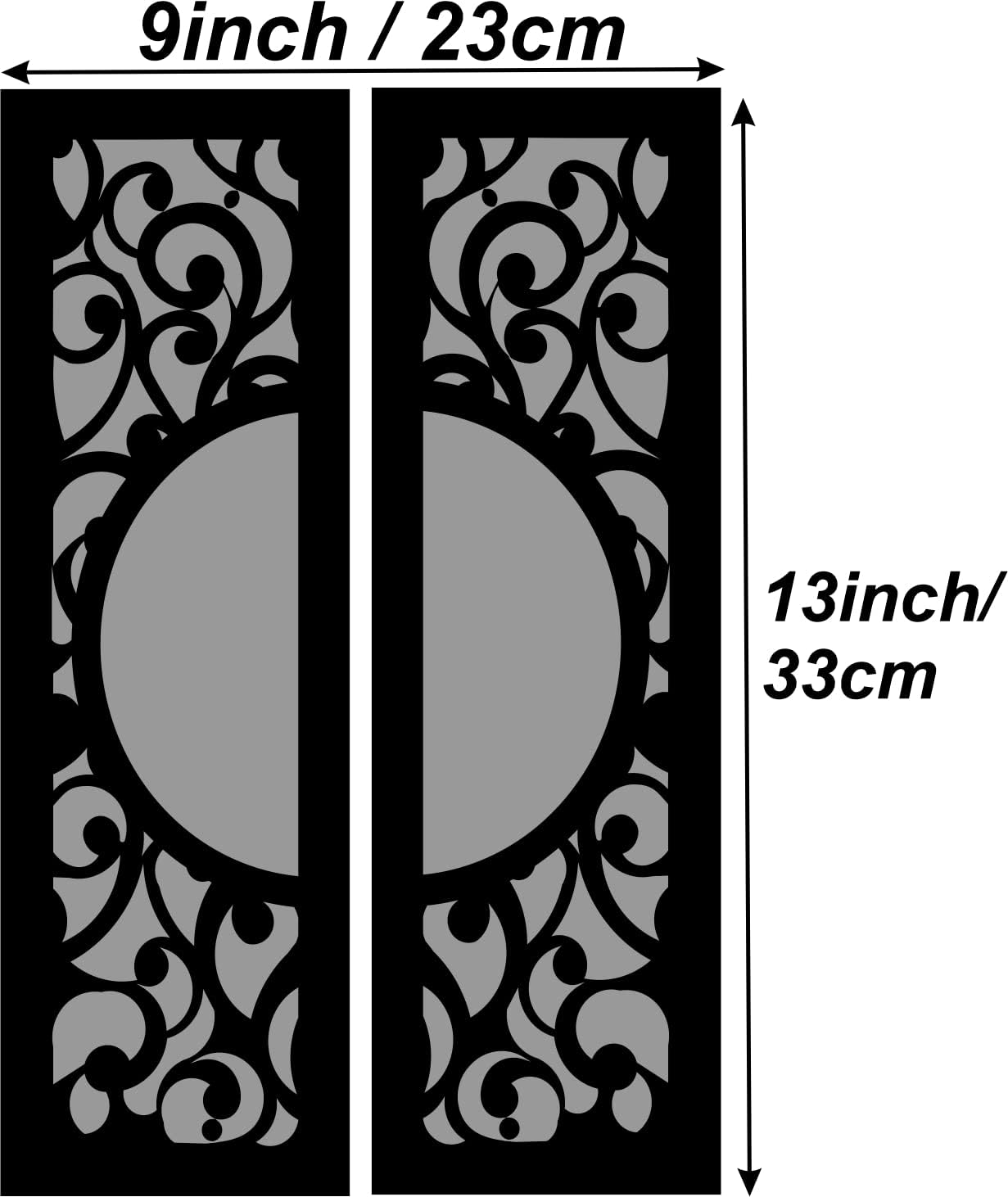 4X13 Set of 2 Handcrafted Wooden Wall Mirror Panels – Jharokha Style Decorative Wall Accents for Living Room, Bedroom, Lobby, or Entryway Wall Décor