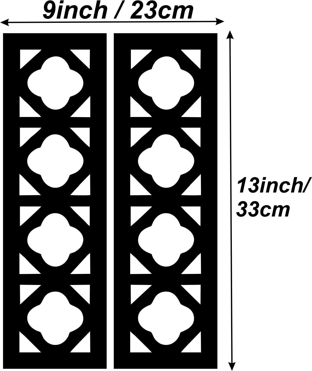 4X13 Set of 2 Handcrafted Wooden Wall Mirror Panels – Jharokha Style Decorative Wall Accents for Living Room, Bedroom, Lobby, or Entryway Wall Décor
