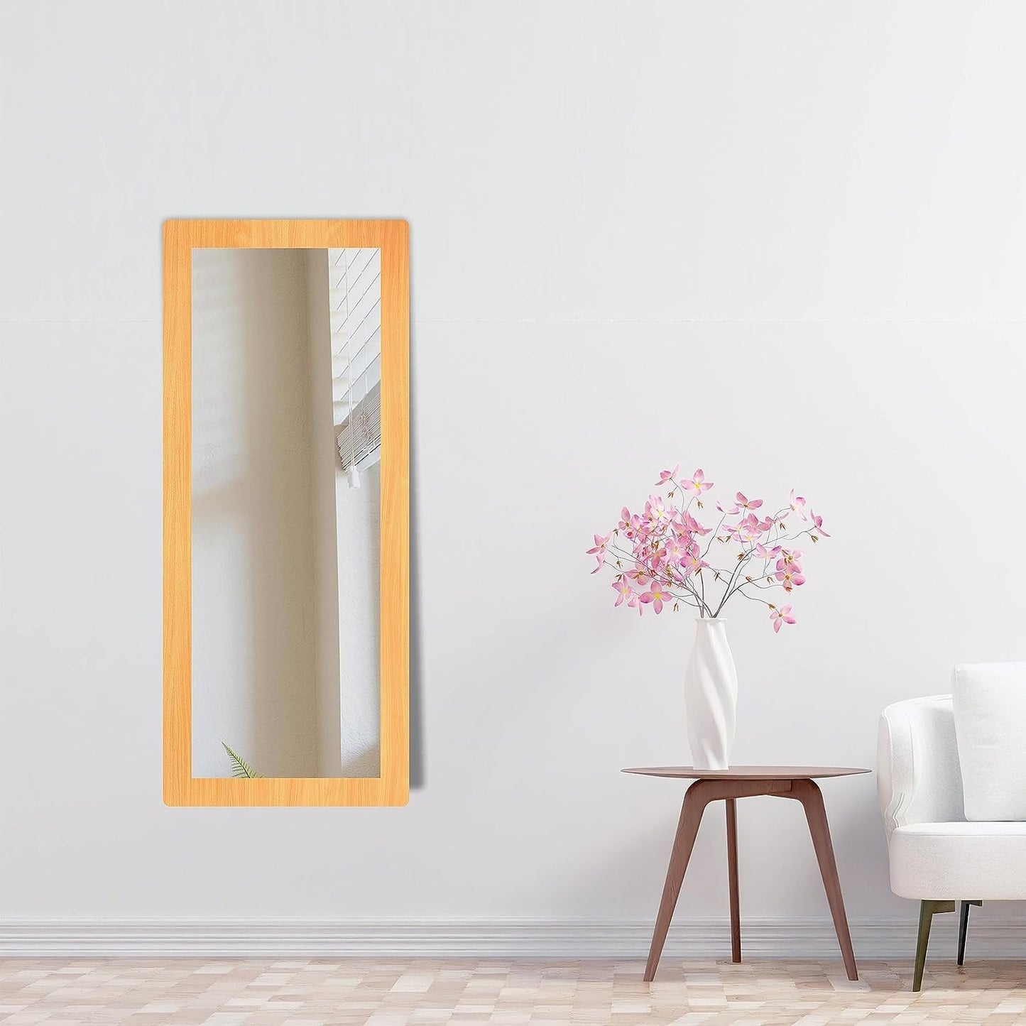 15x40 inch long rectangular framed mirror with MDF wood, dual hanging options, and elegant design—perfect for stylish, modern wall décor