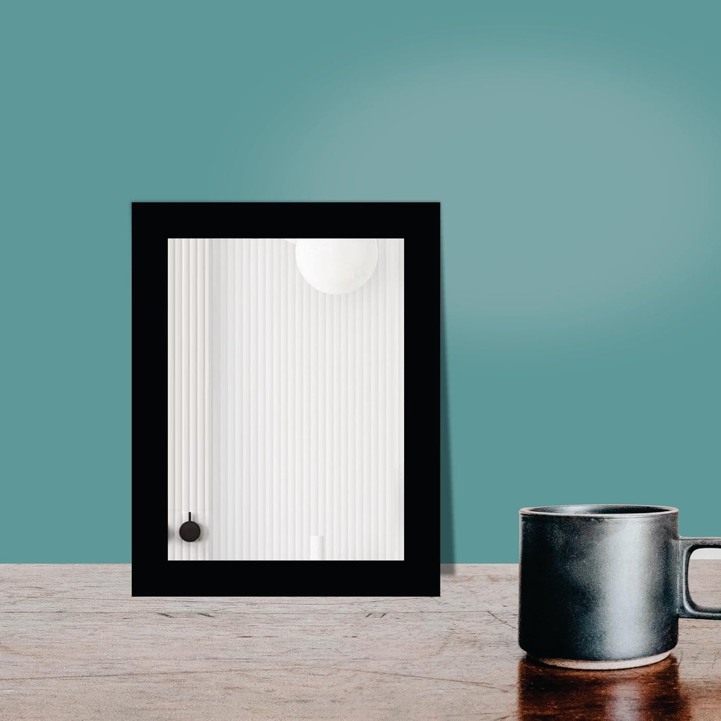 6x8 Compact Rectangular Wall Mirror for Bathroom, Makeup, Shaving & Indoor Use – Engineered Wood Frame, Lightweight, Vertical or Horizontal Mount