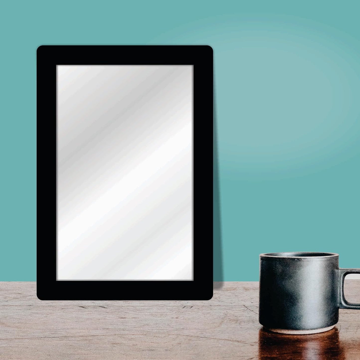 9x13 Compact Rectangular Wall Mirror for Bathroom, Makeup, Shaving & Indoor Use – Engineered Wood Frame, Lightweight, Vertical or Horizontal Mount