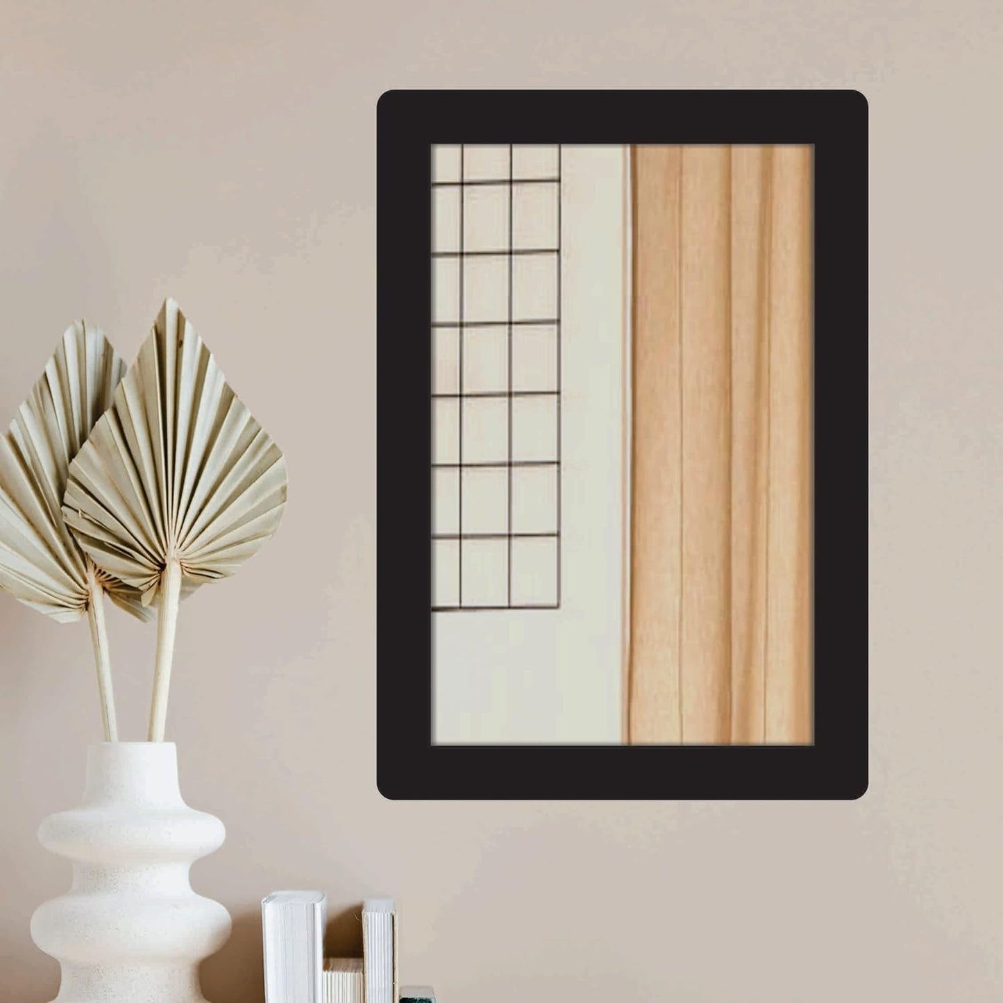 9x13 Compact Rectangular Wall Mirror for Bathroom, Makeup, Shaving & Indoor Use – Engineered Wood Frame, Lightweight, Vertical or Horizontal Mount