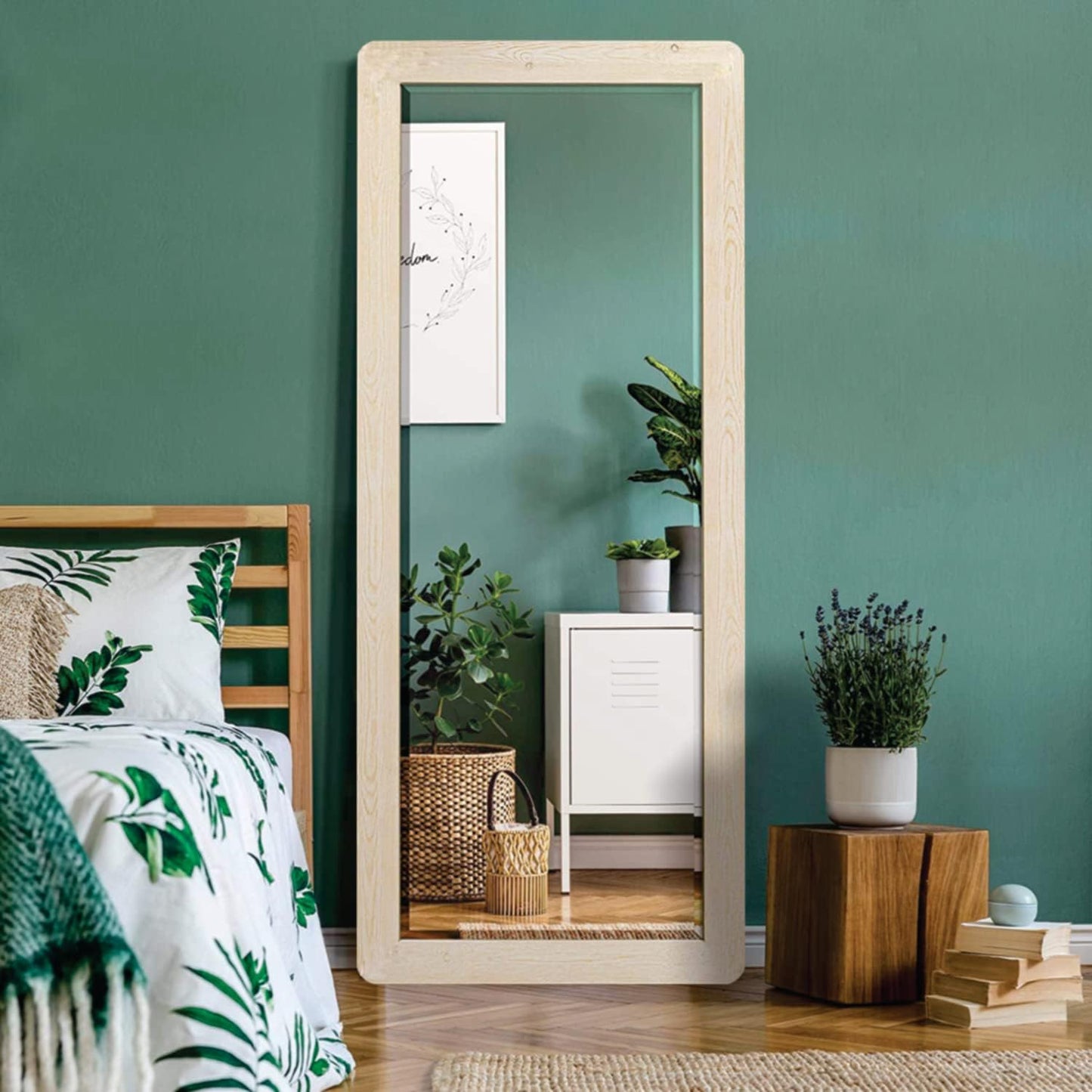 15x40 inch long rectangular framed mirror with MDF wood, dual hanging options, and elegant design—perfect for stylish, modern wall décor