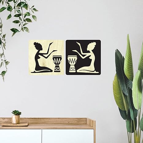11 x 11 inch Bird-Themed Wooden Wall Decor Art | Self-Adhesive Dual-Tone MDF Wall Hanging for Living Room, Bedroom, Office