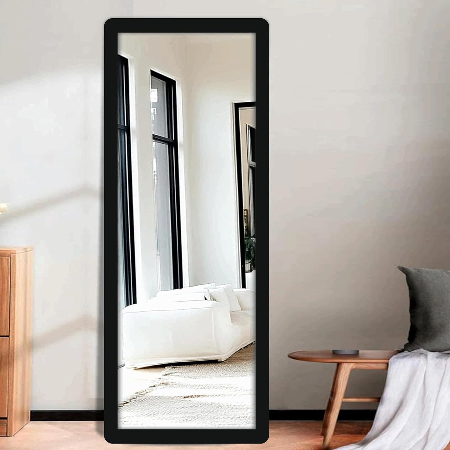 15x51 inch Full Length Dressing Cheval Mirror – Long Fiber Wood, Wall Hanging & Leaning Framed HD Mirror for Home Wall, Living Room & Decor Items