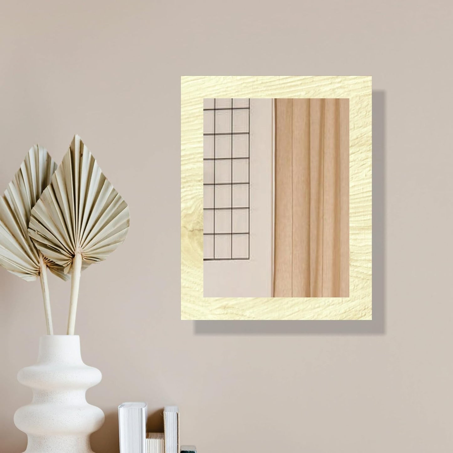 6x8 Compact Rectangular Wall Mirror for Bathroom, Makeup, Shaving & Indoor Use – Engineered Wood Frame, Lightweight, Vertical or Horizontal Mount