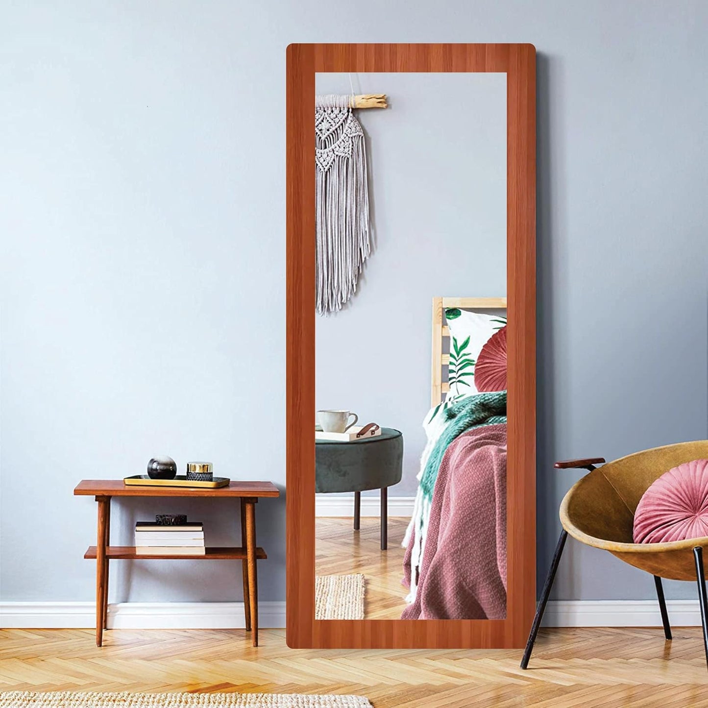 15x40 inch long rectangular framed mirror with MDF wood, dual hanging options, and elegant design—perfect for stylish, modern wall décor