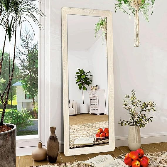 21 x 51 inch Full Length Dressing Cheval Mirror – Long Fiber Wood, Rectangular Framed HD Mirror for Wall Hanging in Bedroom, Living Room & Home Decor