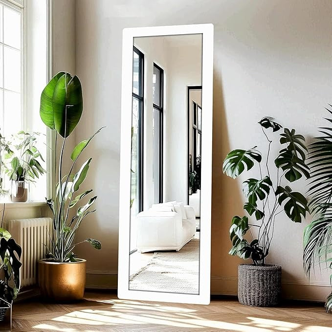 21 x 51 inch Full Length Dressing Cheval Mirror – Long Fiber Wood, Rectangular Framed HD Mirror for Wall Hanging in Bedroom, Living Room & Home Decor