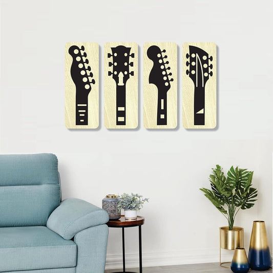 4x13 inch Abstract Wooden Wall Decor Art | Self-Adhesive Dual-Tone MDF Wall Hanging for Living Room, Bedroom, Office