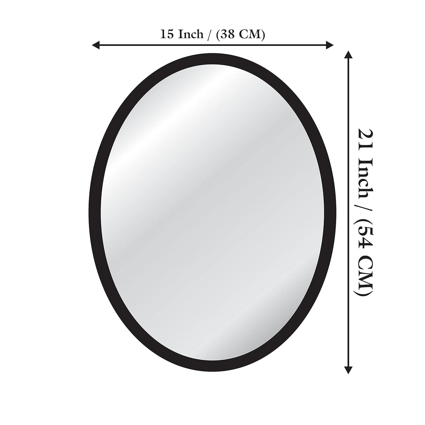 Wooden Oval Framed Wall Mirror for Bathroom, Bedroom, Living Room & Wash Basin – Vertical & Horizontal Mount, Lightweight & Stylish
