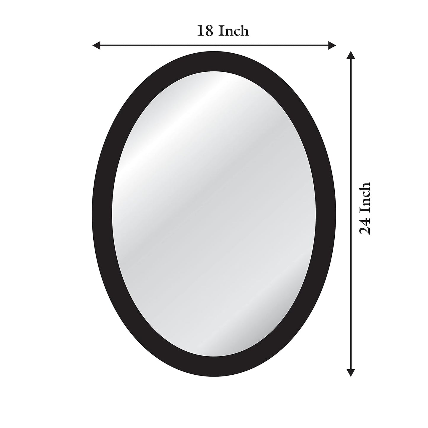 Wooden Oval Framed Wall Mirror for Bathroom, Bedroom, Living Room & Wash Basin – Vertical & Horizontal Mount, Lightweight & Stylish