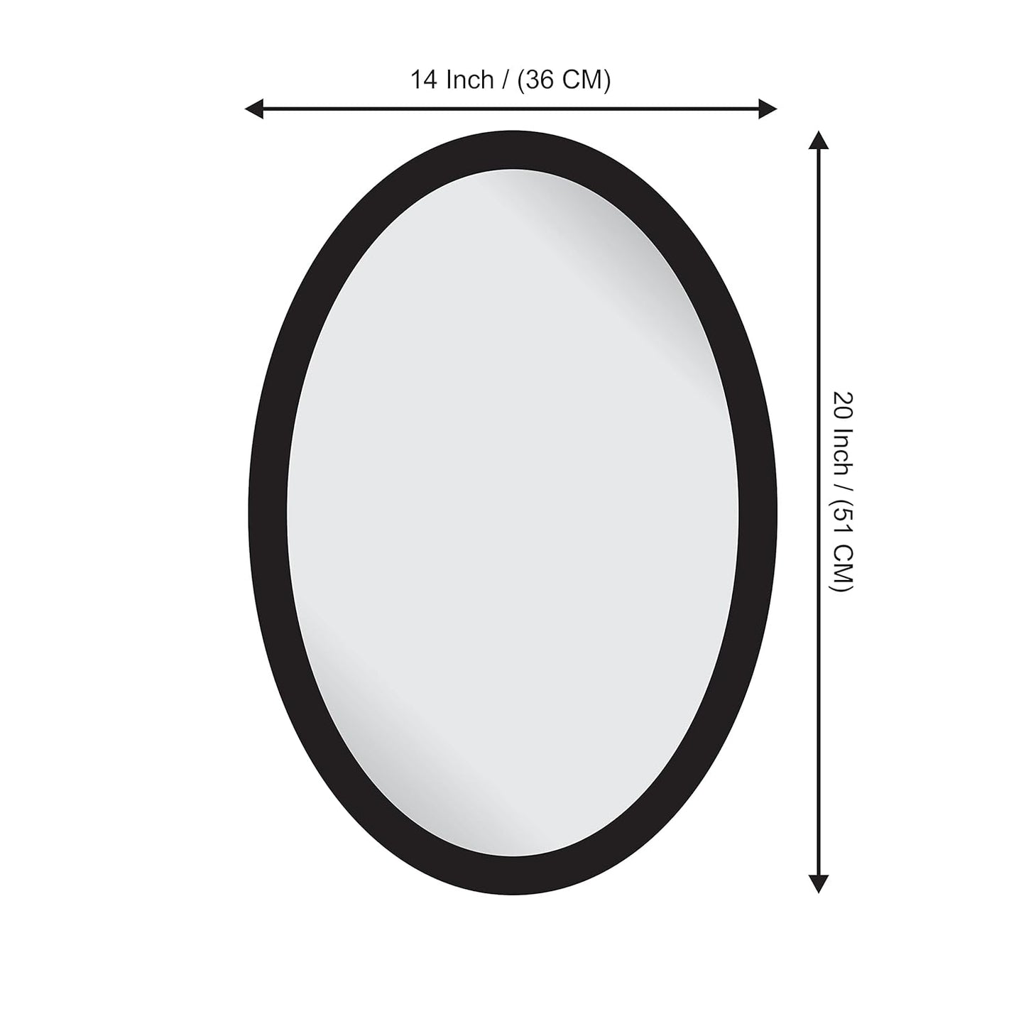 Wooden Oval Framed Wall Mirror for Bathroom, Bedroom, Living Room & Wash Basin – Vertical & Horizontal Mount, Lightweight & Stylish