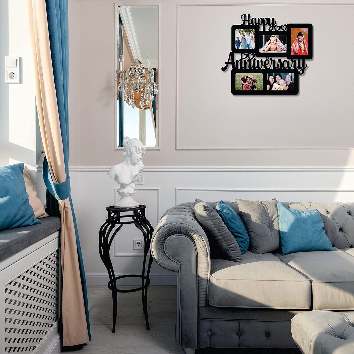 One Piece Jointless Wooden Multi Picture Collage Photo Frame –Multi Theme Tabletop Décor for Living Room, Gift, Office or Kids Room Use