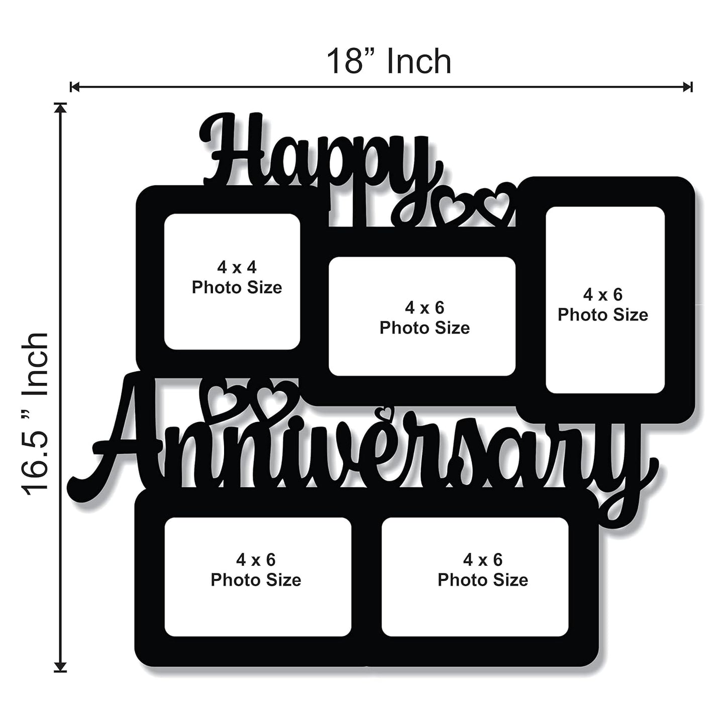 One Piece Jointless Wooden Multi Picture Collage Photo Frame –Multi Theme Tabletop Décor for Living Room, Gift, Office or Kids Room Use