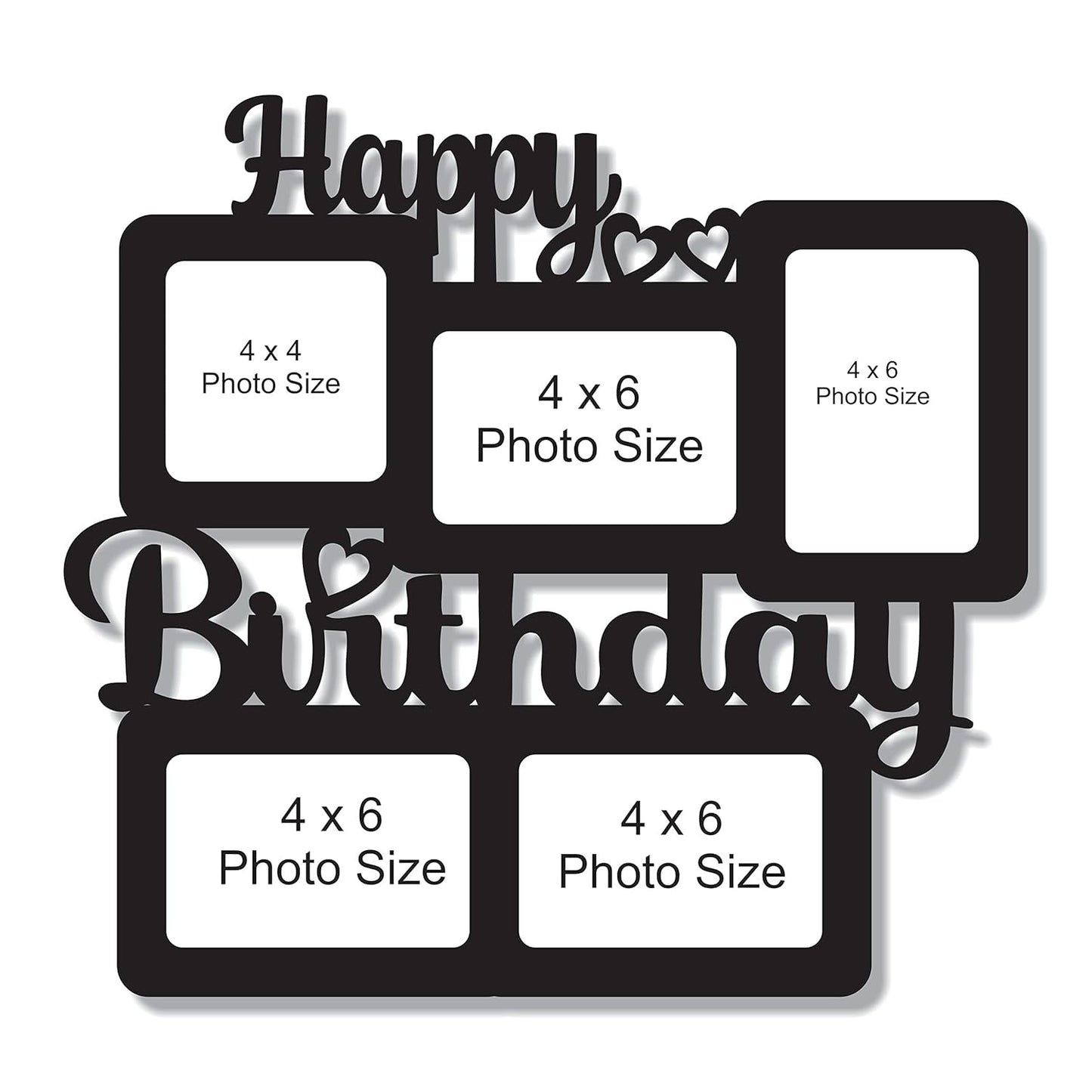 One Piece Jointless Wooden Multi Picture Collage Photo Frame –Multi Theme Tabletop Décor for Living Room, Gift, Office or Kids Room Use