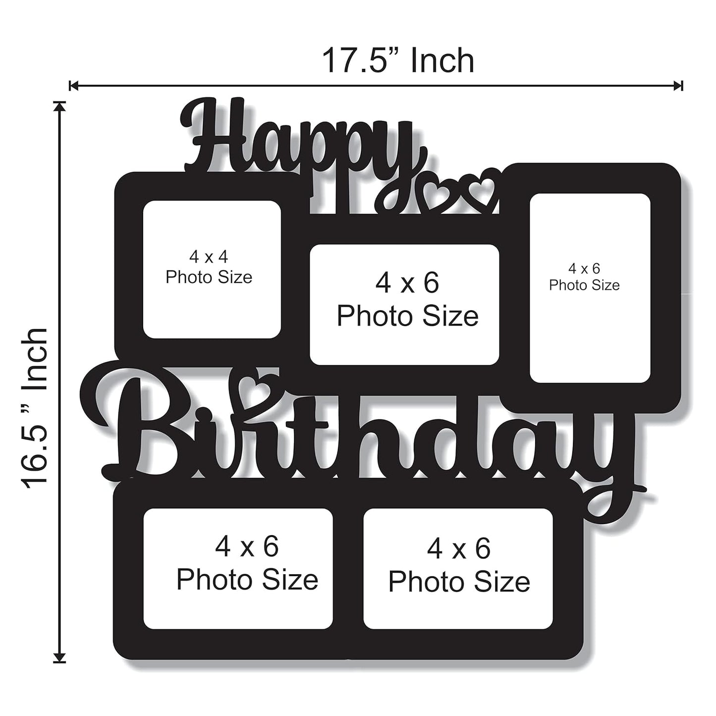 One Piece Jointless Wooden Multi Picture Collage Photo Frame –Multi Theme Tabletop Décor for Living Room, Gift, Office or Kids Room Use