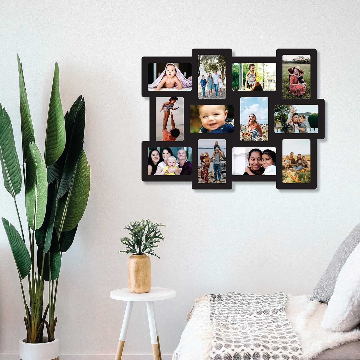 One Piece Jointless Wooden Multi Picture Collage Photo Frame – Elegant Wall Décor for Living Room, Bedroom, Hallway and Gifting Purpose