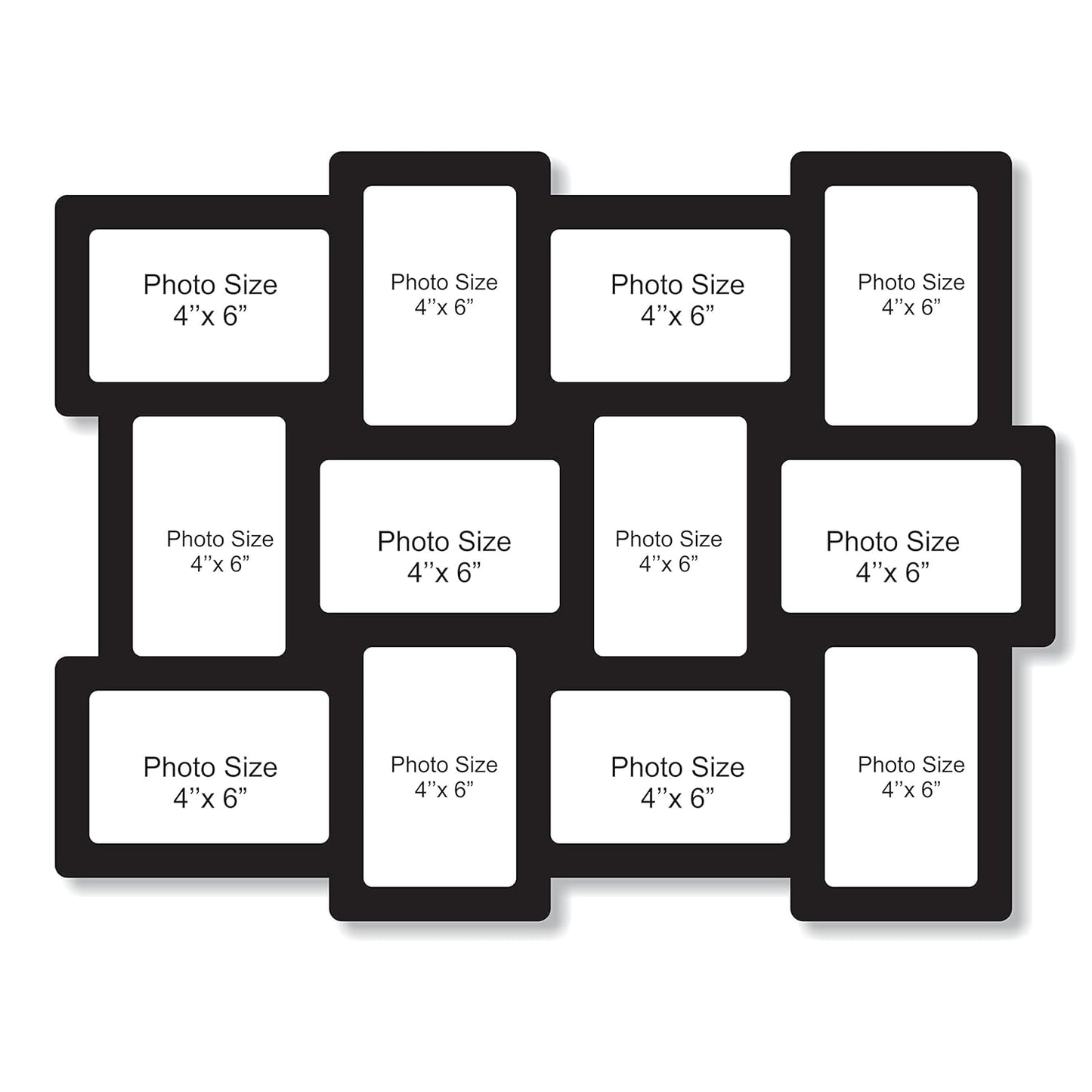 One Piece Jointless Wooden Multi Picture Collage Photo Frame – Elegant Wall Décor for Living Room, Bedroom, Hallway and Gifting Purpose