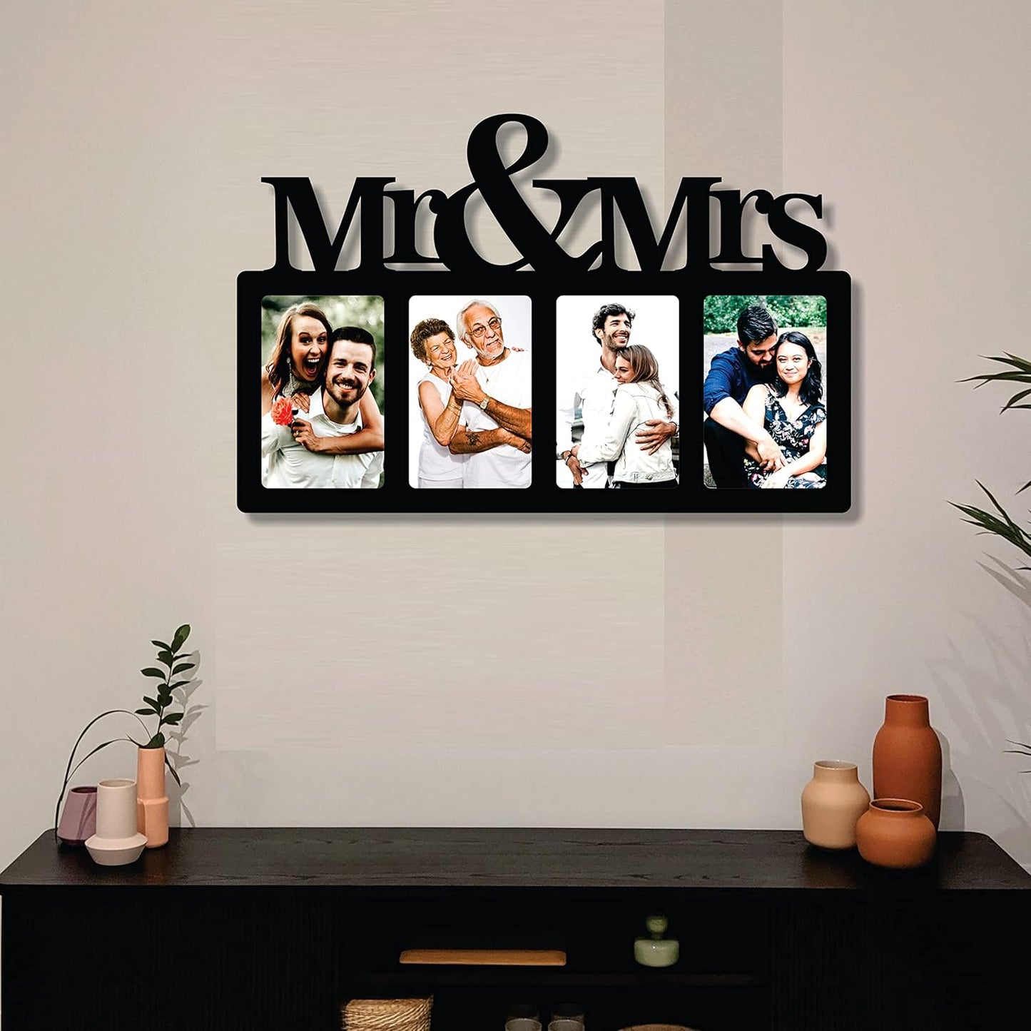 One Piece Jointless Wooden Multi Picture Collage Photo Frame –Multi Theme Tabletop Décor for Living Room, Gift, Office or Kids Room Use