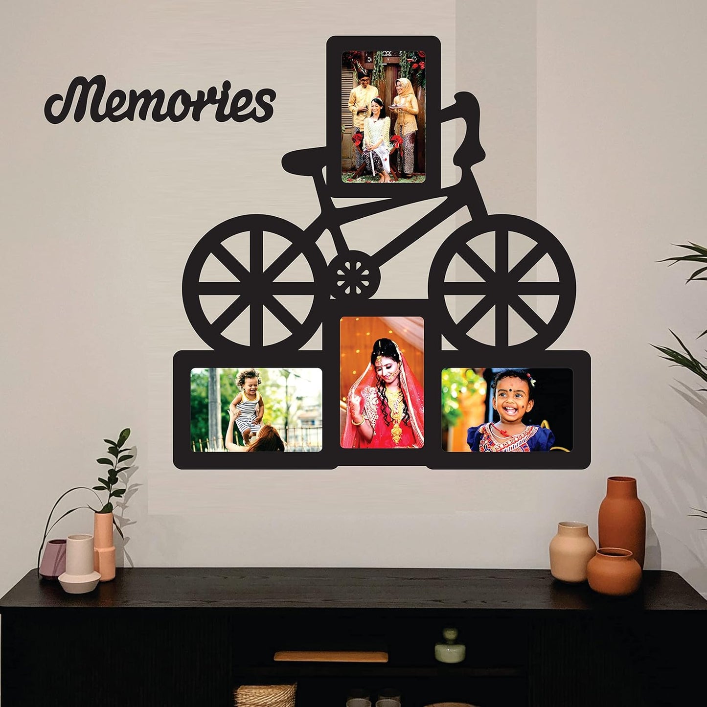 One Piece Jointless Wooden Multi Picture Collage Photo Frame –Multi Theme Tabletop Décor for Living Room, Gift, Office or Kids Room Use