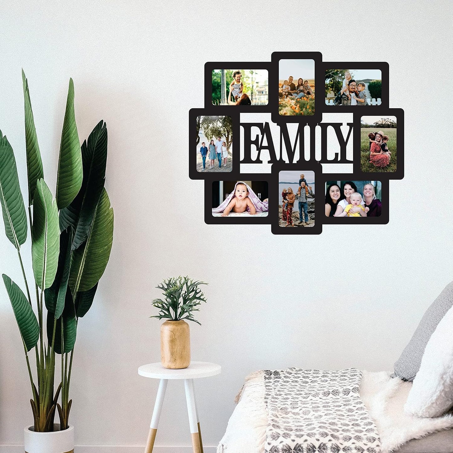 One Piece Jointless Wooden Multi Picture Collage Photo Frame –Multi Theme Tabletop Décor for Living Room, Gift, Office or Kids Room Use