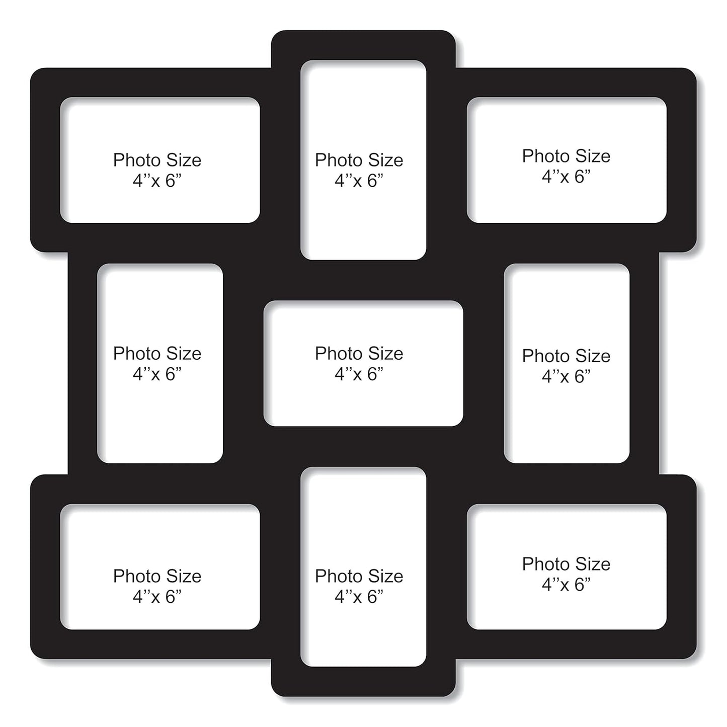One Piece Jointless Wooden Multi Picture Collage Photo Frame – Elegant Wall Décor for Living Room, Bedroom, Hallway and Gifting Purpose