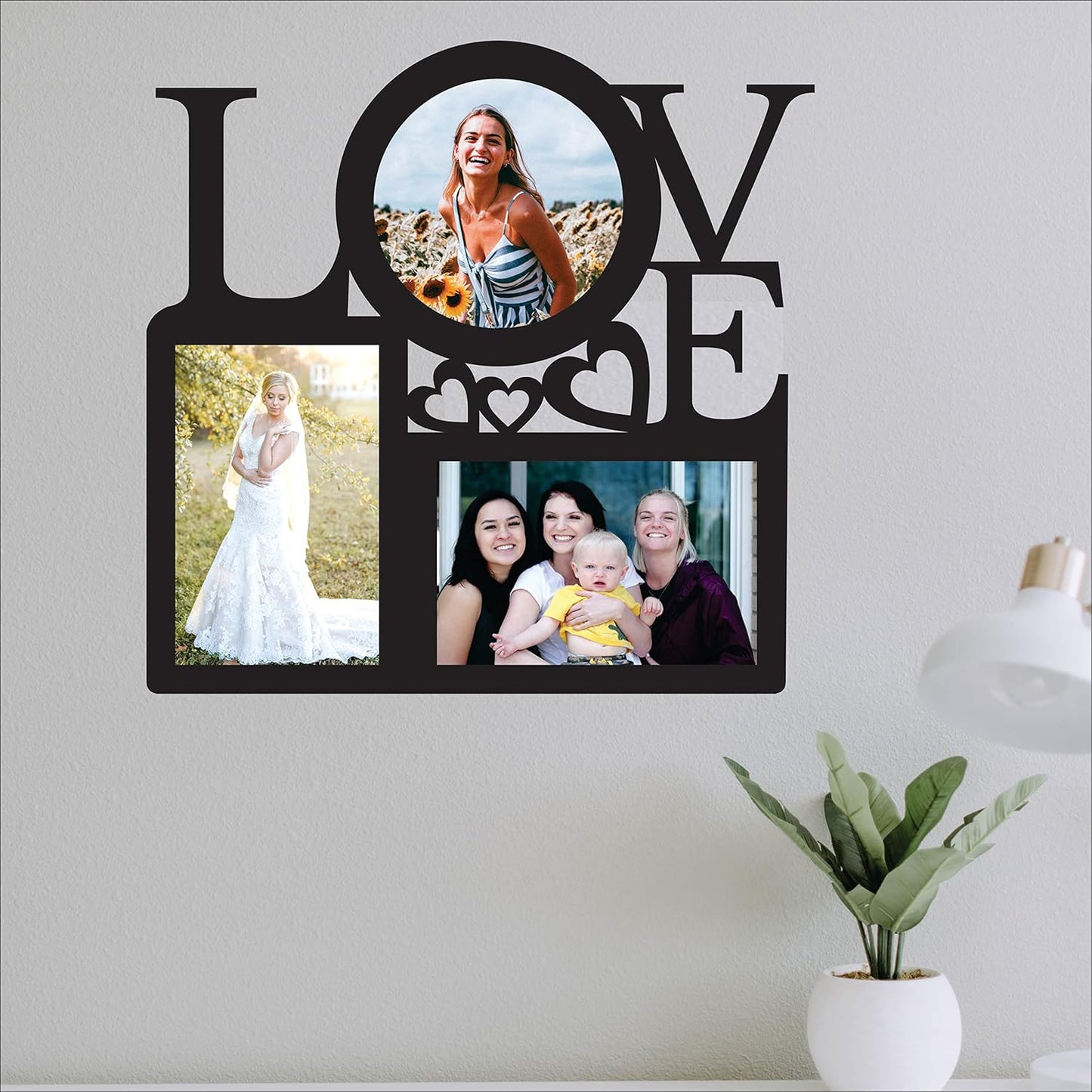 One Piece Jointless Wooden Multi Picture Collage Photo Frame –Multi Theme Tabletop Décor for Living Room, Gift, Office or Kids Room Use