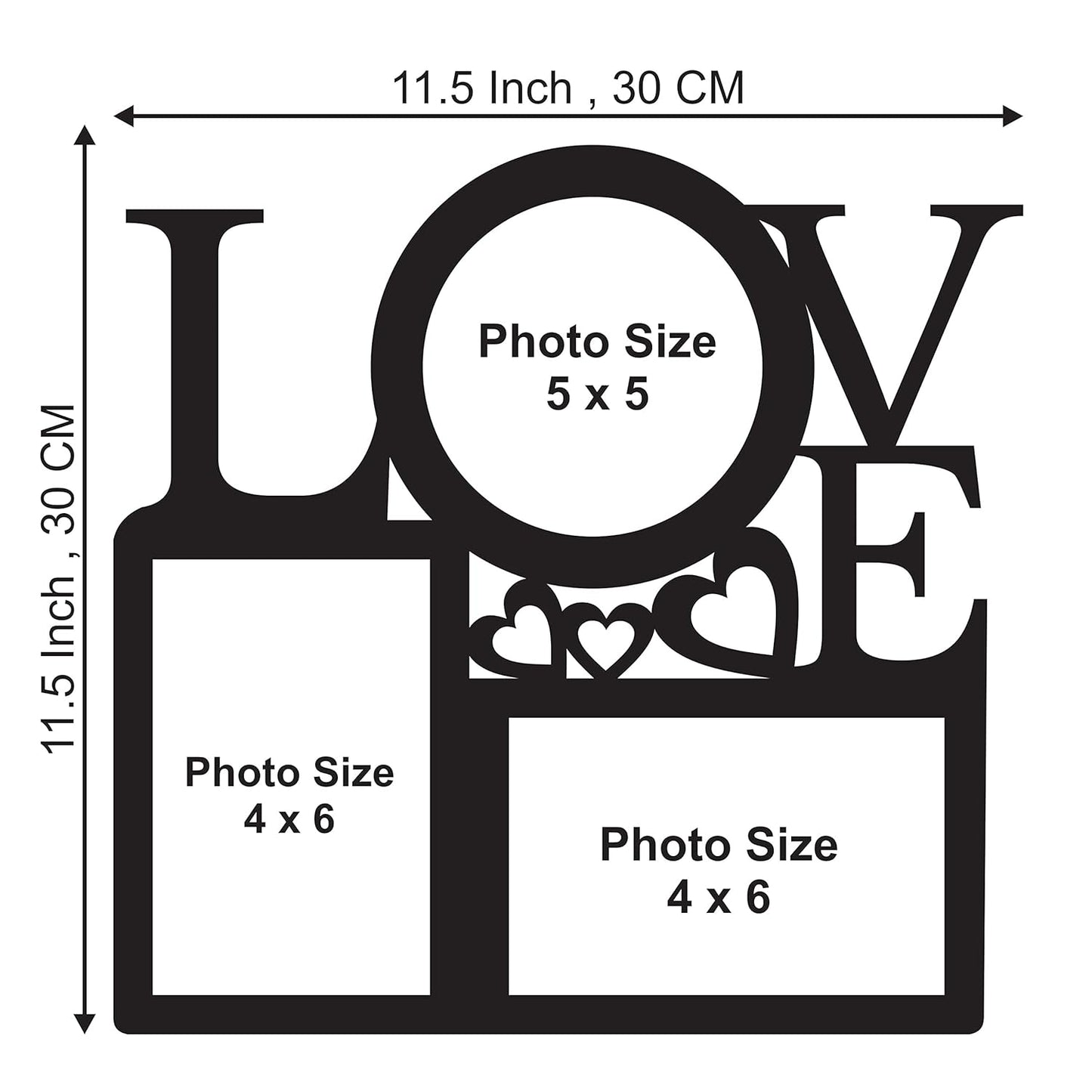 One Piece Jointless Wooden Multi Picture Collage Photo Frame –Multi Theme Tabletop Décor for Living Room, Gift, Office or Kids Room Use