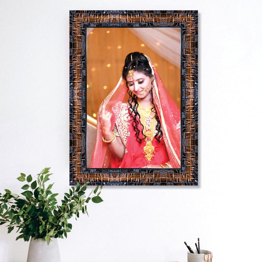 Premium Polystyrene Photo Frame for 8x12 inch Pictures – Elegant Black Finish Wall Mount Frame Size 11x15 Inch for Home Office and Gifting