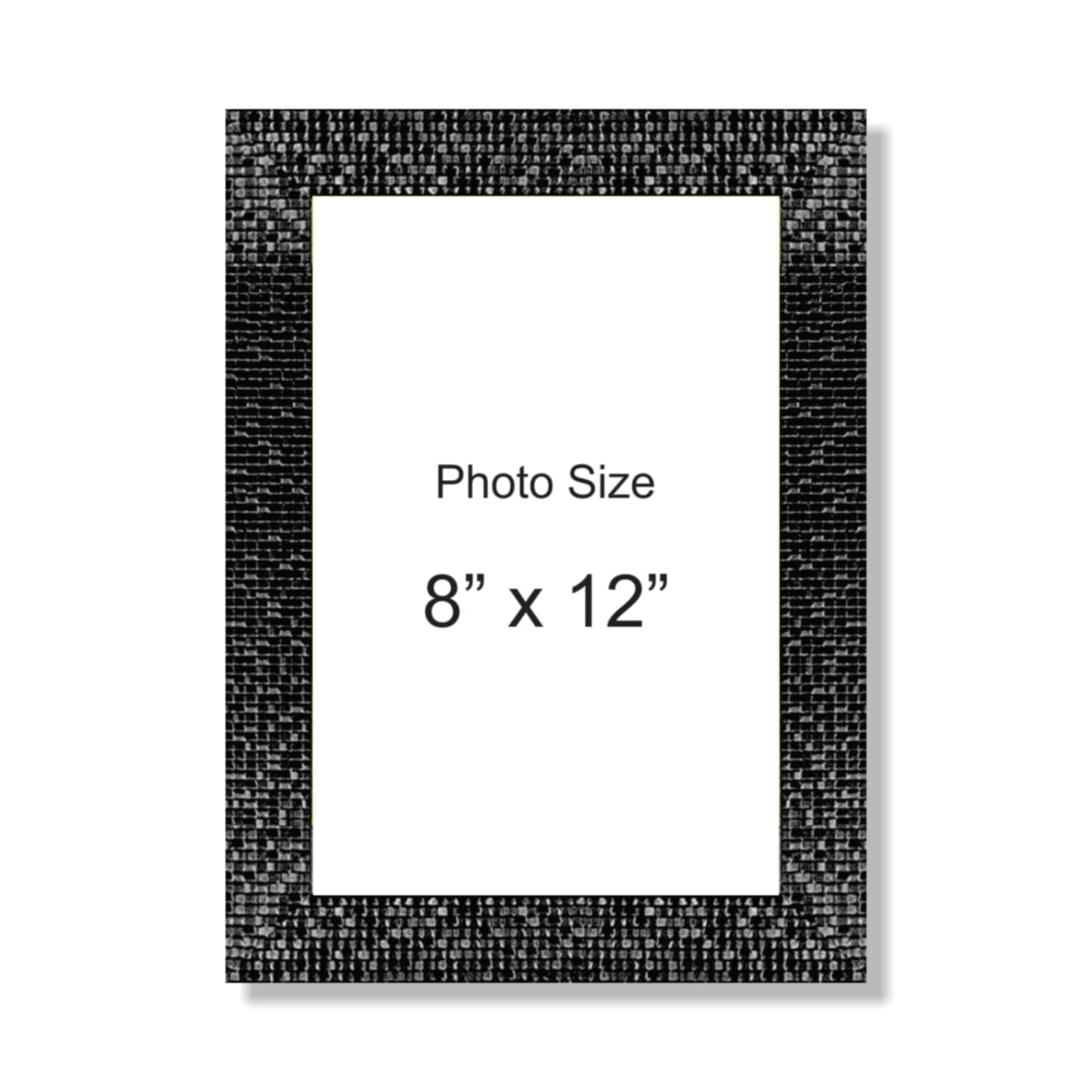 Premium Polystyrene Photo Frame for 8x12 inch Pictures – Elegant Black Finish Wall Mount Frame Size 11x15 Inch for Home Office and Gifting