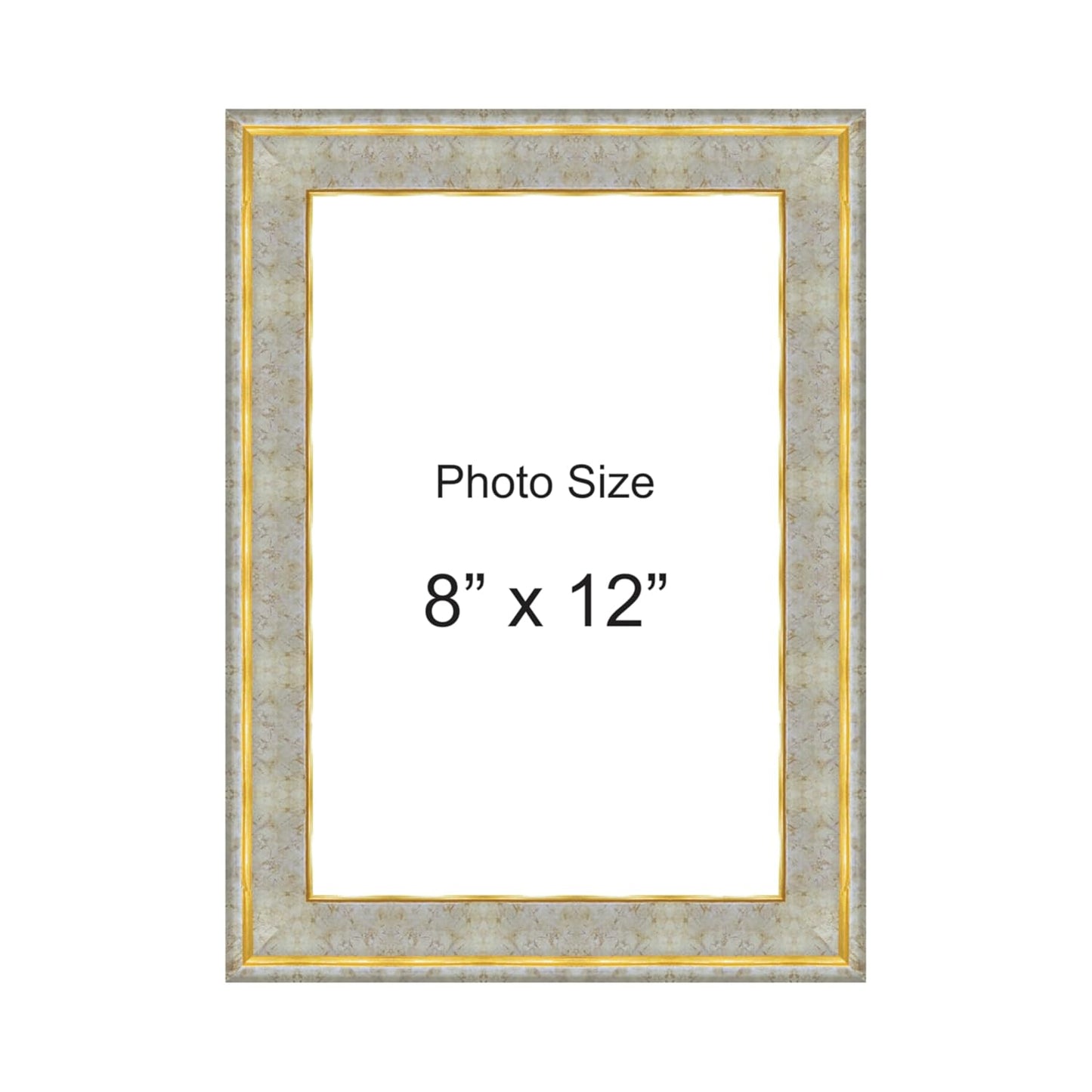 Premium Polystyrene Photo Frame for 8x12 inch Pictures – Elegant Black Finish Wall Mount Frame Size 11x15 Inch for Home Office and Gifting