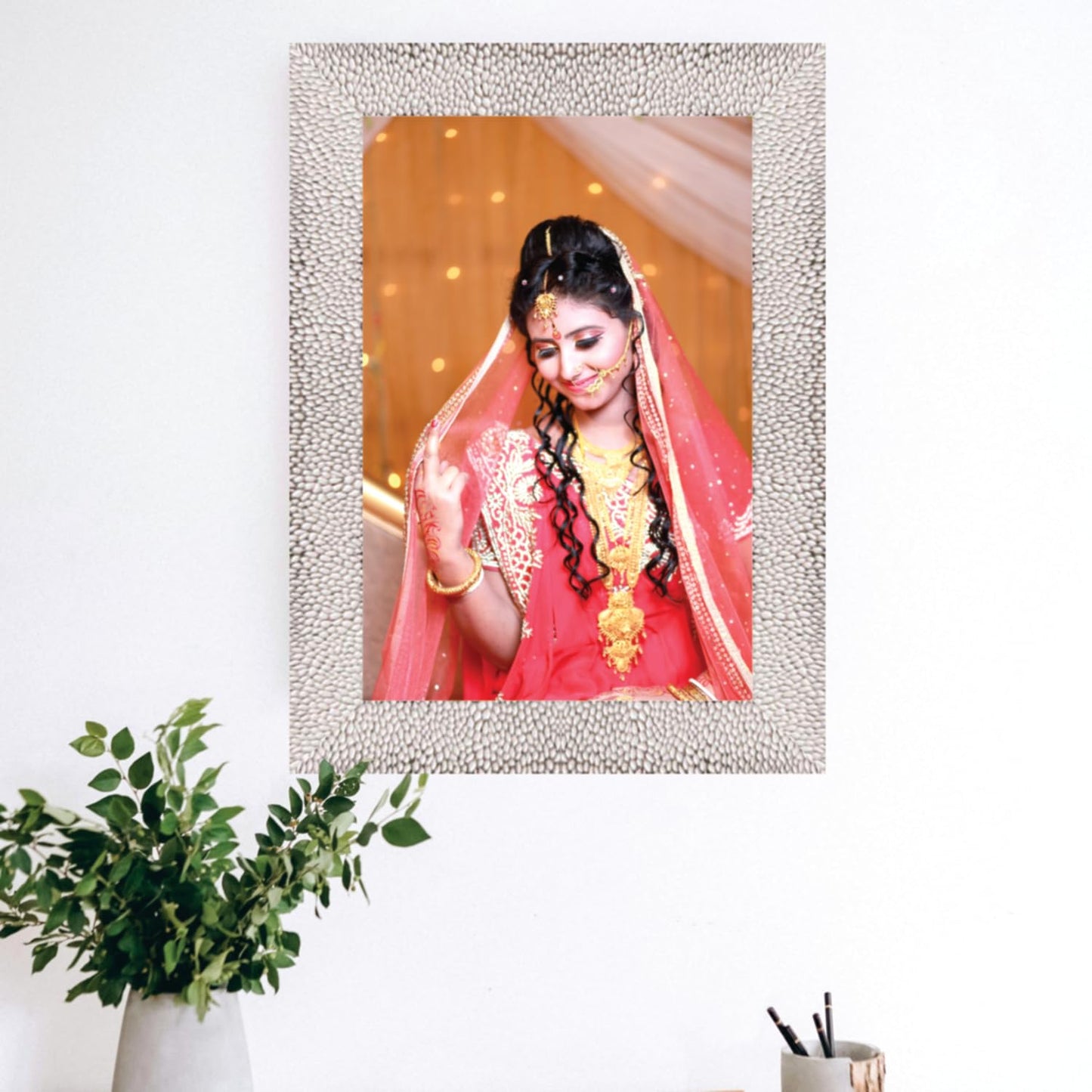 Premium Polystyrene Photo Frame for 8x12 inch Pictures – Elegant Black Finish Wall Mount Frame Size 11x15 Inch for Home Office and Gifting