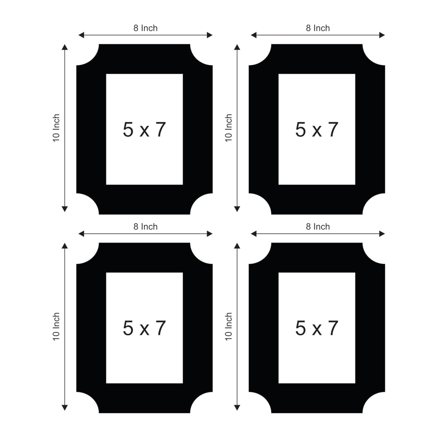 Set of 4 Piece Jointless Wooden Photo Frames for Wall Decoration – Minimalist Picture Frames for Home Décor, Gallery Wall and Gift Purposes