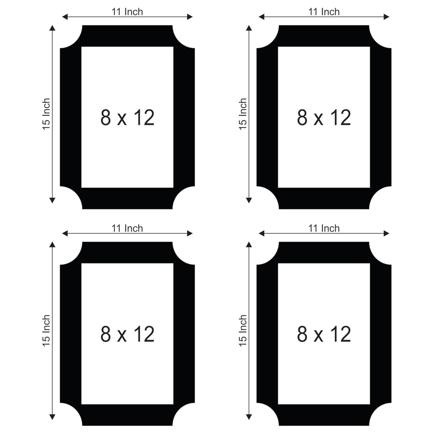Set of 4 Piece Jointless Wooden Photo Frames for Wall Decoration – Minimalist Picture Frames for Home Décor, Gallery Wall and Gift Purposes