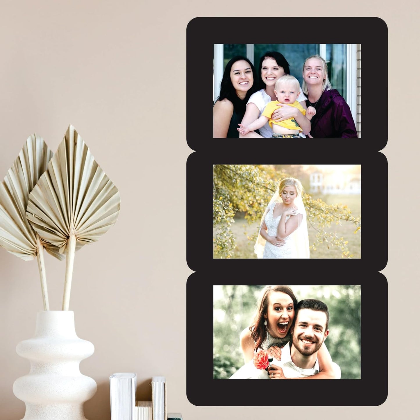 One Piece Jointless Wooden Multi Picture Collage Photo Frame – Elegant Wall Décor for Living Room, Bedroom, Hallway and Gifting Purpose