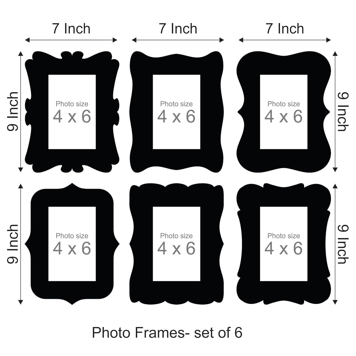 Wooden 4 x 6 inch Photo Frame Set for Wall Decoration Living Room Bedroom Office Gift for Birthday Anniversary Home Decor Items