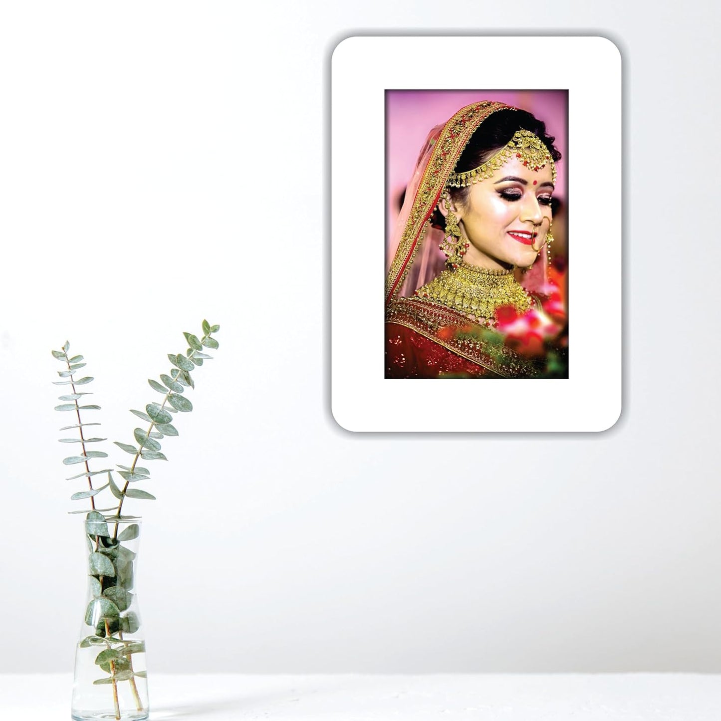 Magnetic Wooden 4x6 inch Photo Frame for Wall Decor – Modern Rectangular Picture Holder for Living Room Bedroom Anniversary or Birthday Gift