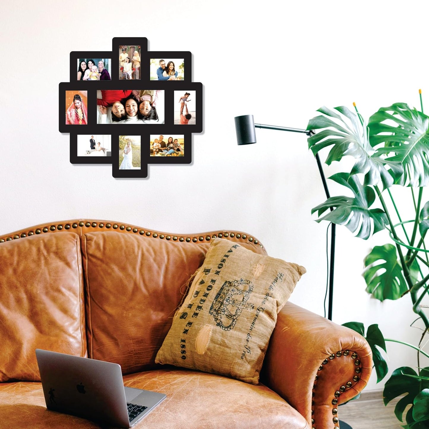 Big Size One Piece Jointless Wooden Multi Picture Collage Photo Frame for Wall Decoration – Home Decor Item for Living Room or Gifting