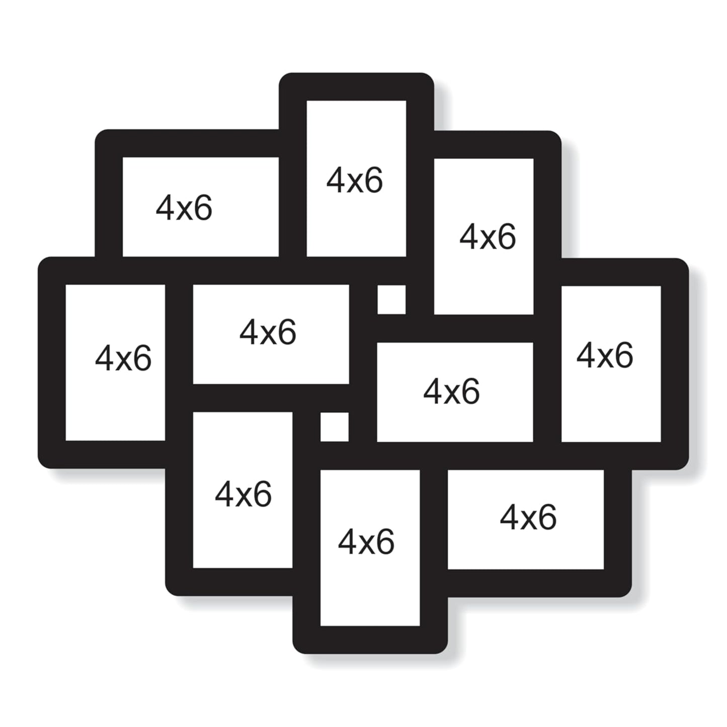Big Size One Piece Jointless Wooden Multi Picture Collage Photo Frame for Wall Decoration – Home Decor Item for Living Room or Gifting
